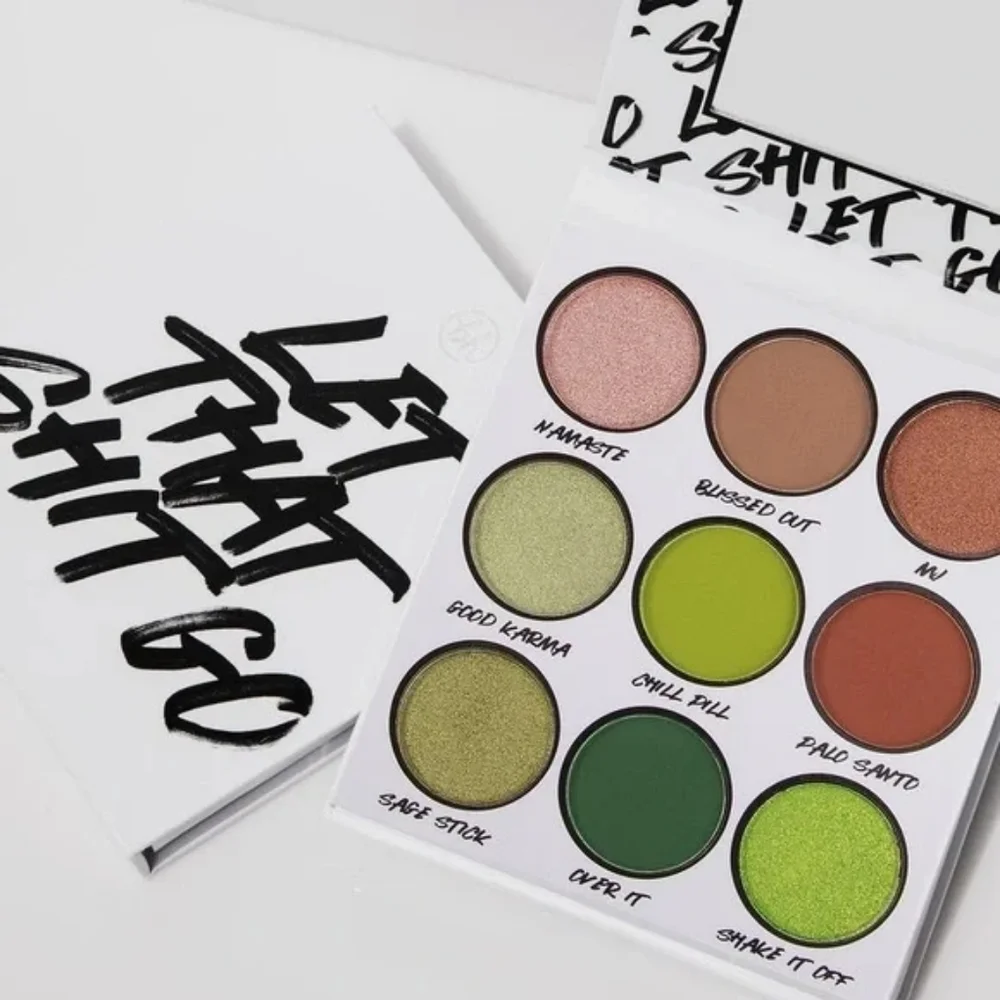 New BH Cosmetics Let That Go 9 Shade Eyeshadow Palette Mirror Shimmer Green